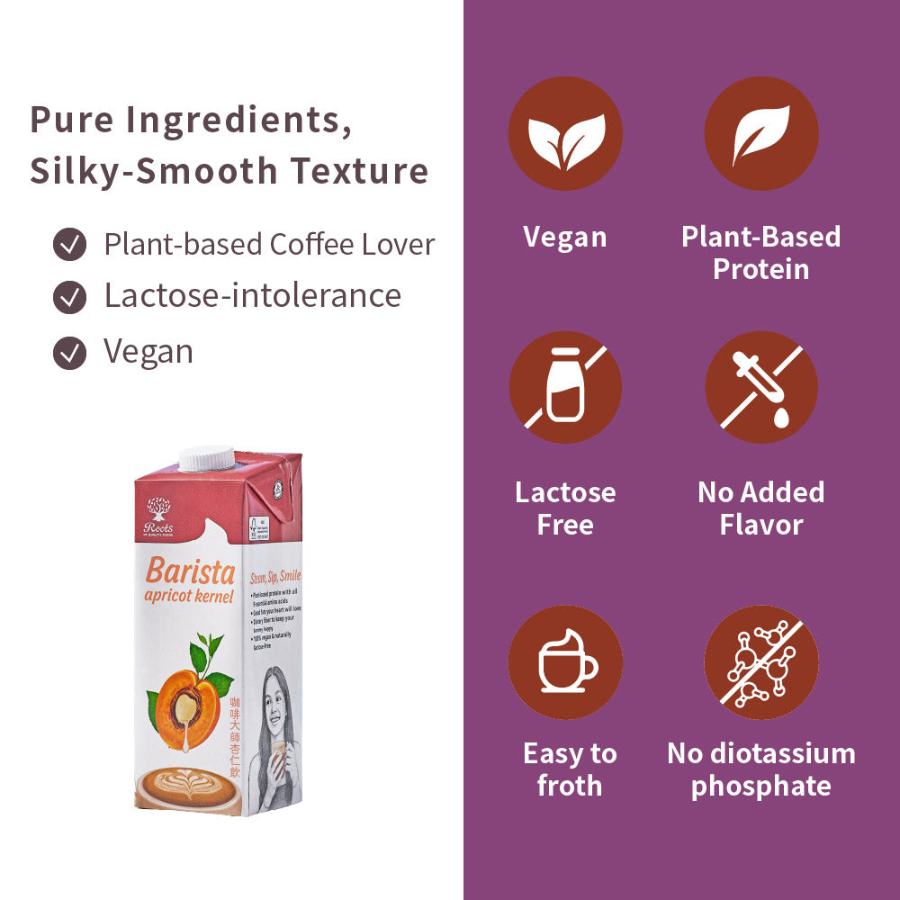 Roots Barista Apricot Kernel Drink 1L x 6