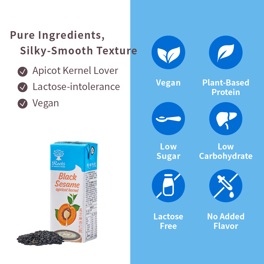 Roots Black Sesame Apricot Kernel Drink 200ml x 24