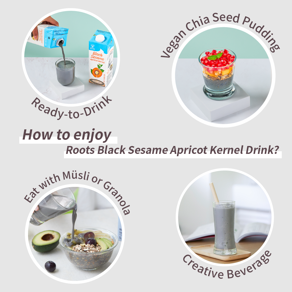 Roots Black Sesame Apricot Kernel Drink 1L x 12