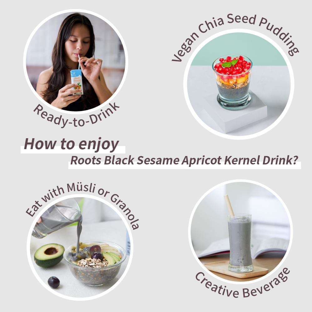 Roots Black Sesame Apricot Kernel Drink 200ml x 24