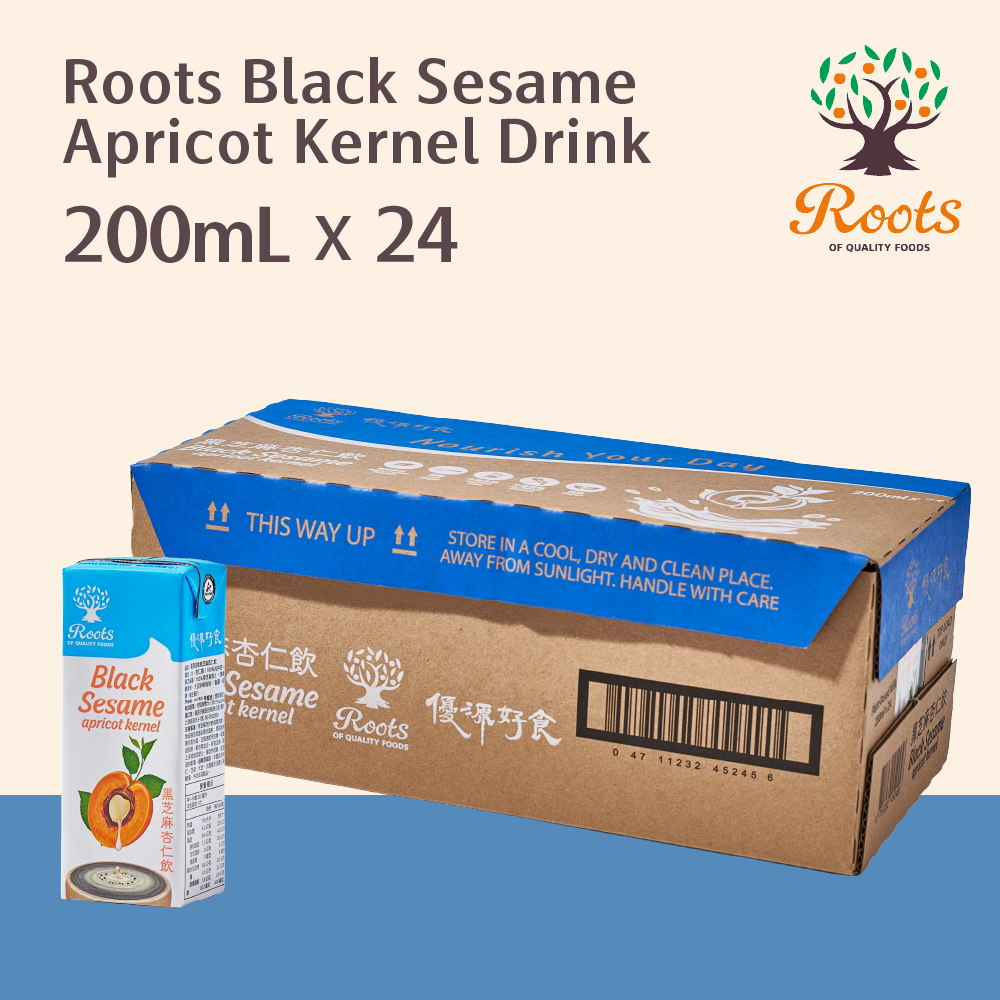 Roots Black Sesame Apricot Kernel Drink 200ml x 24