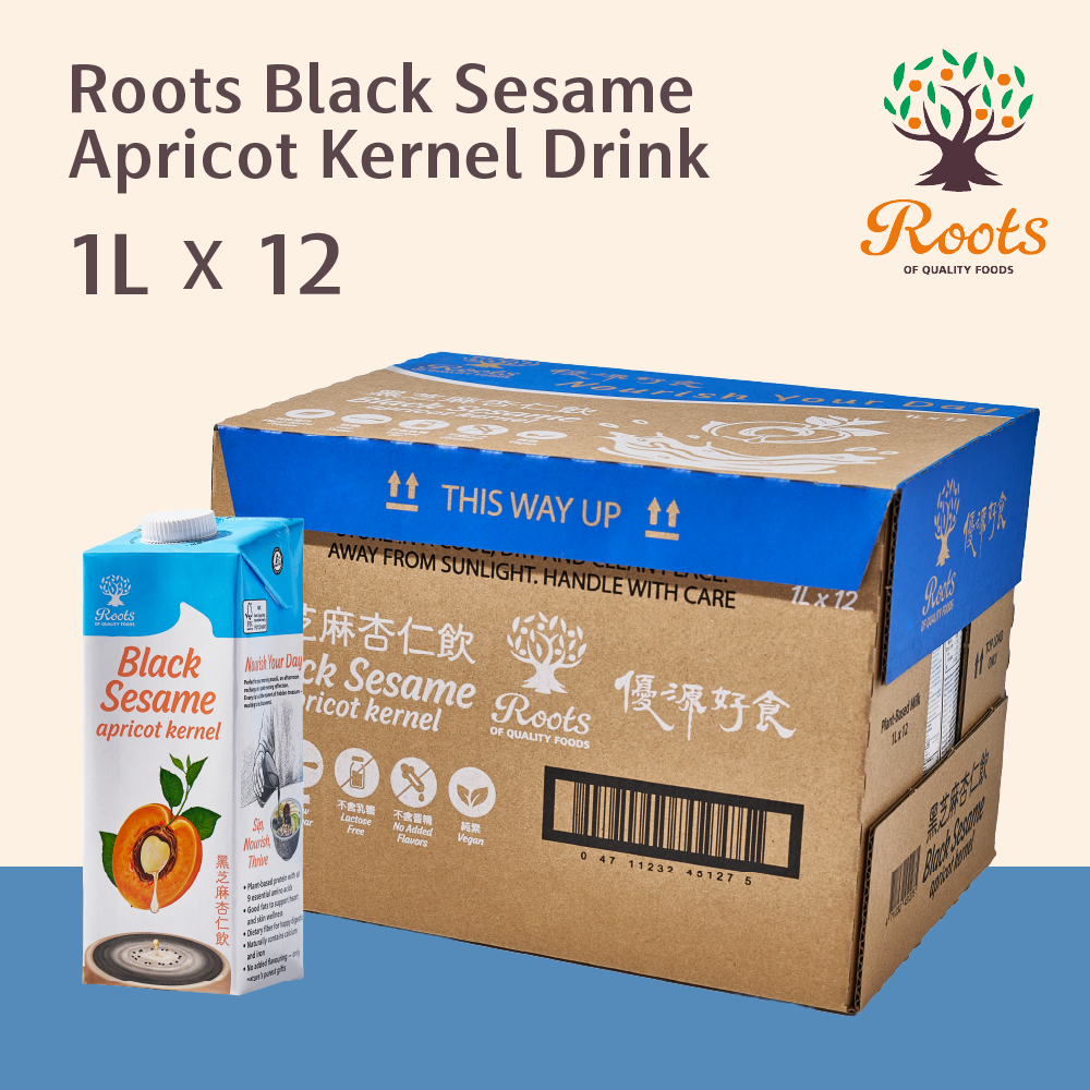 Roots Black Sesame Apricot Kernel Drink 1L x 12