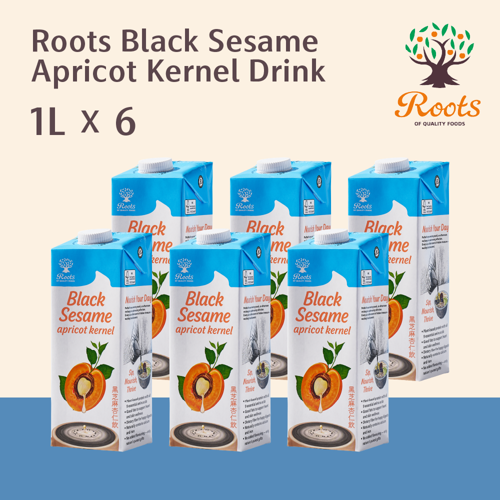 Roots Black Sesame Apricot Kernel Drink 1L x 6