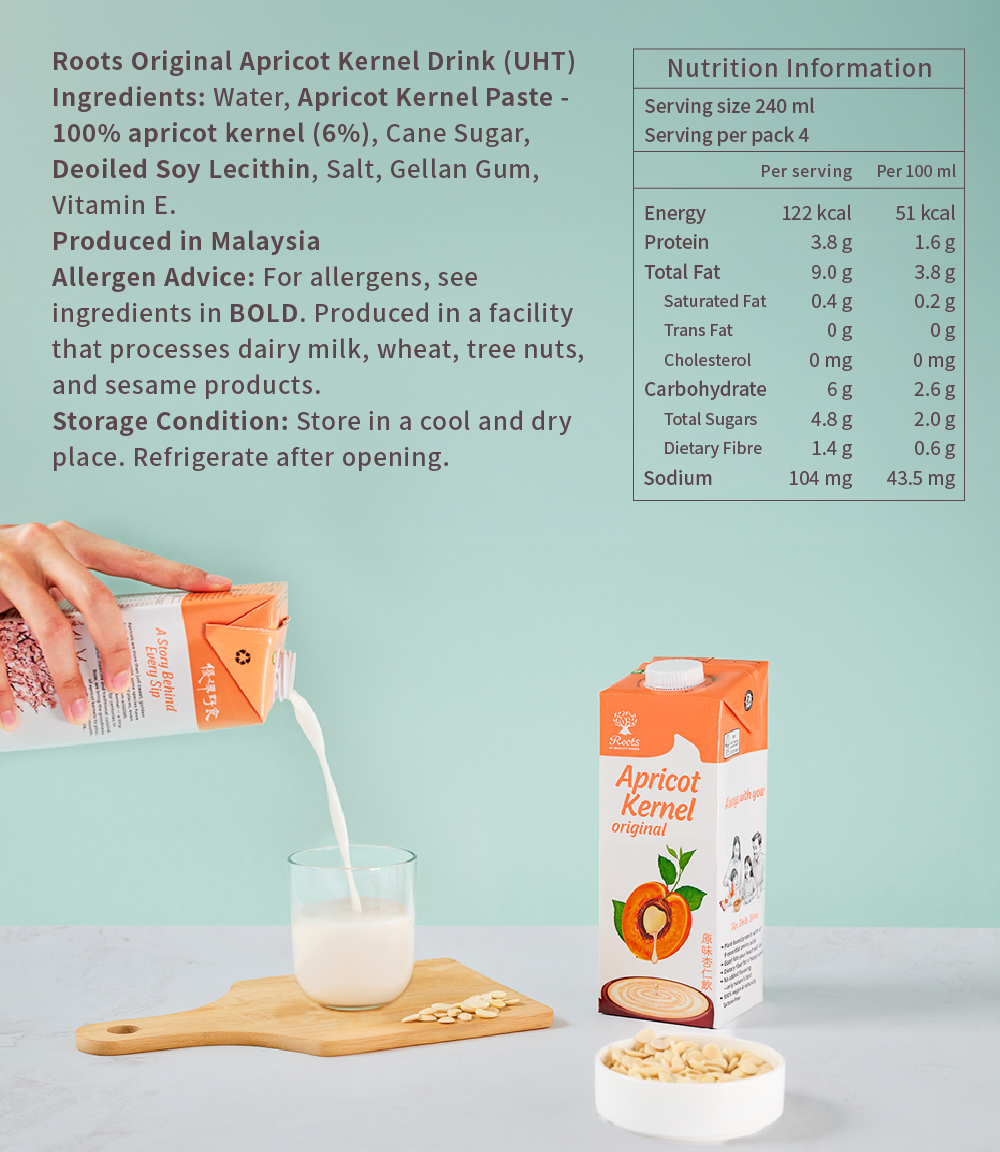 Roots Original Apricot Kernel Drink 1L x 12