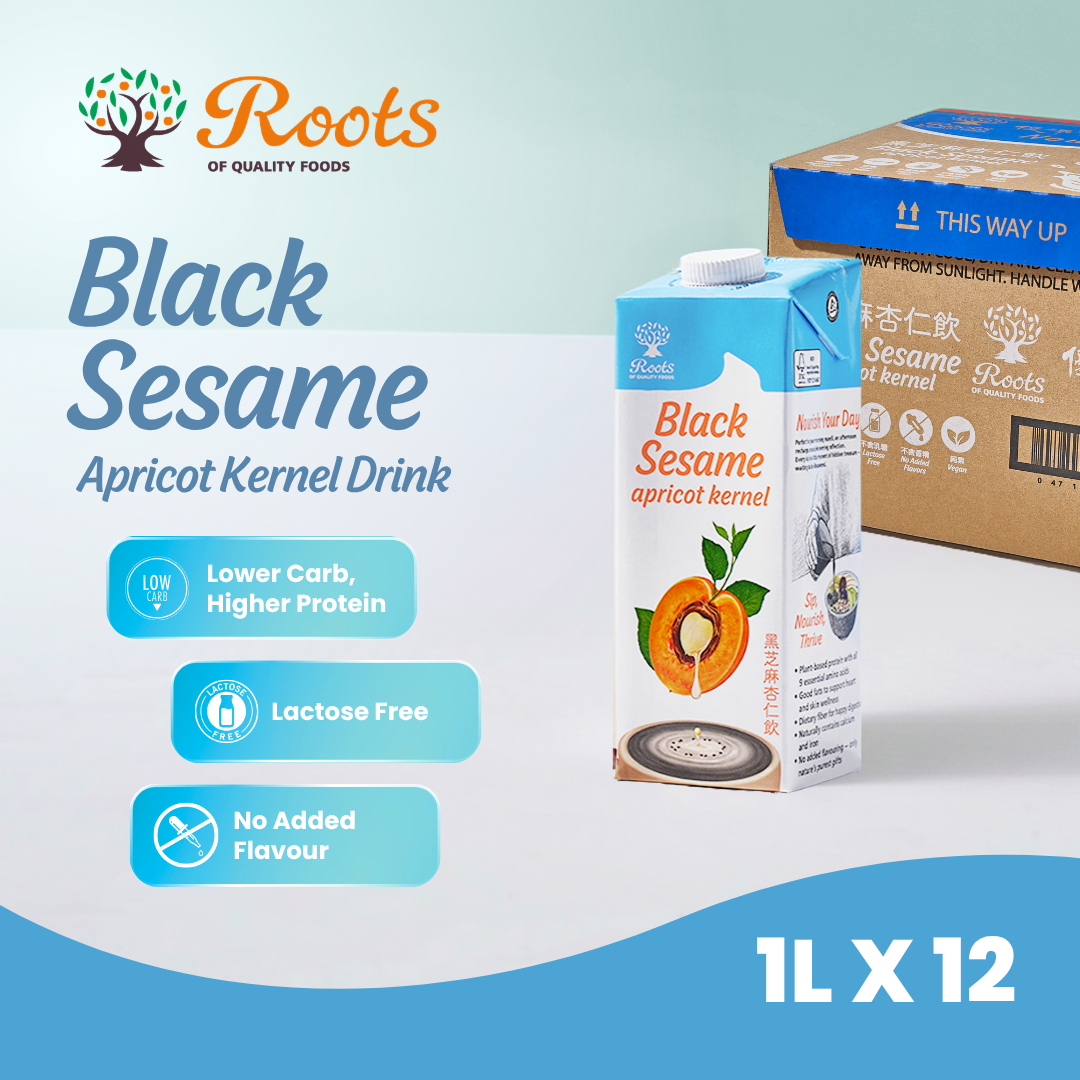 Roots Black Sesame Apricot Kernel Drink 1L x 12