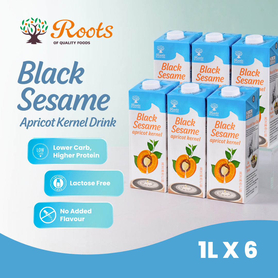 Roots Black Sesame Apricot Kernel Drink 1L x 6