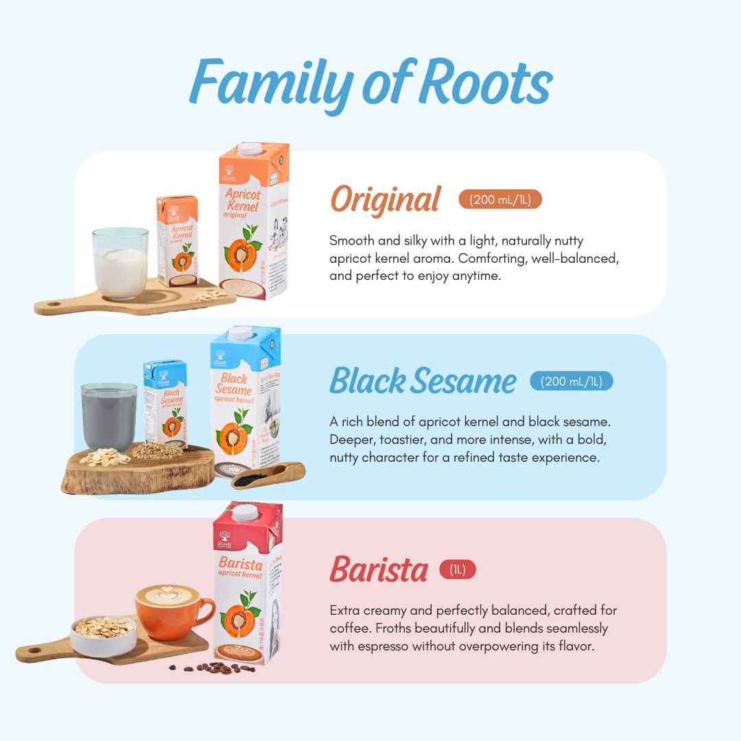 Roots Black Sesame Apricot Kernel Drink 200ml x 24