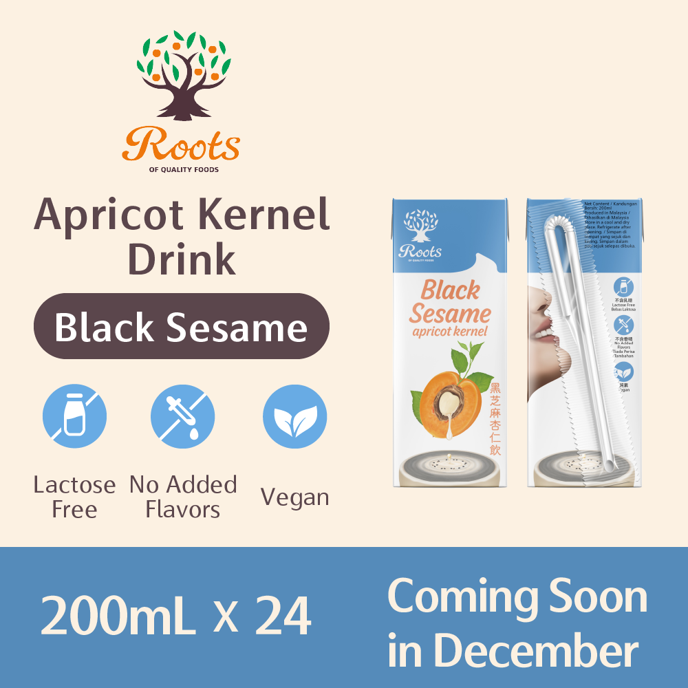 Roots Black Sesame Apricot Kernel Drink 200ml x 24