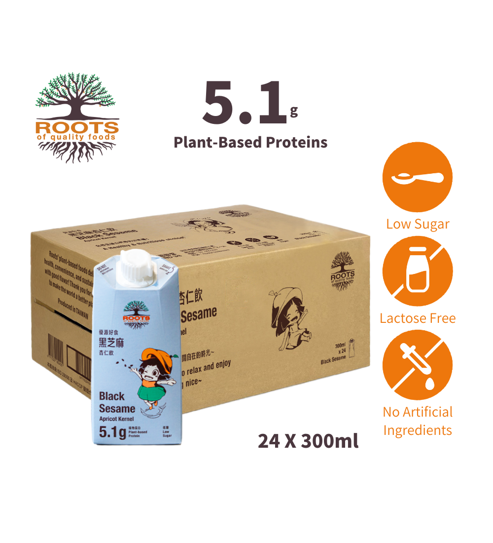 Roots Black Sesame Apricot Kernel Drink (24 packs)